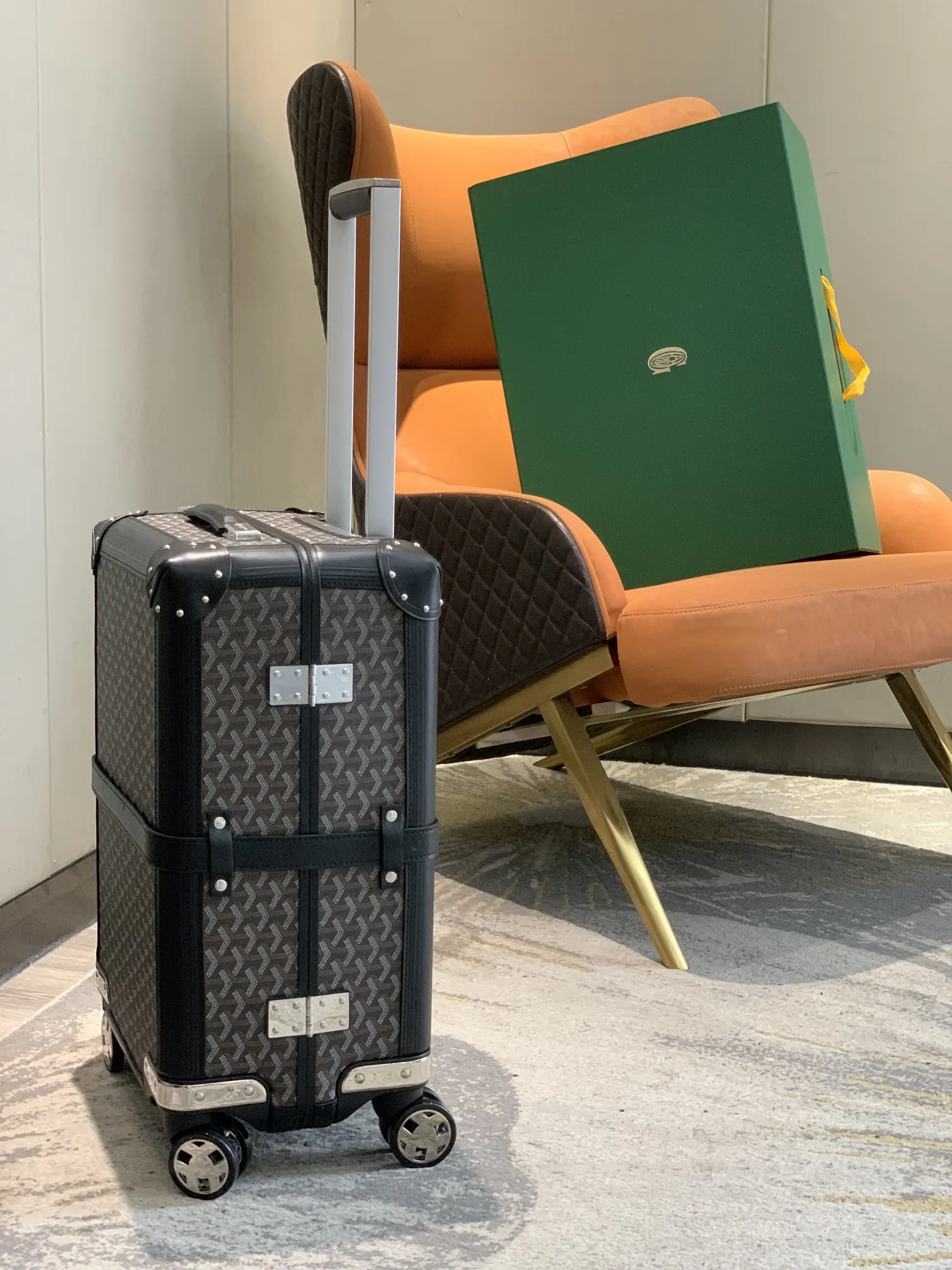 Goyard 空白 承接定制自主品牌 档口摆版logo已 行李箱 旅行拉杆款 輕便出行款