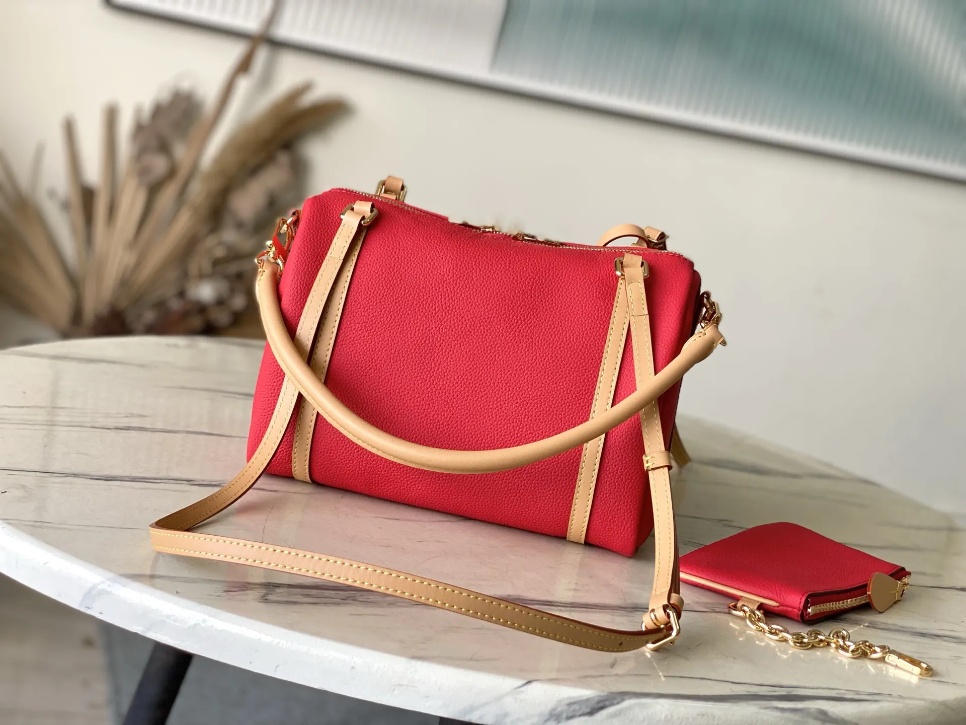 LV Keepall 紅色 行李箱 旅行拉杆款 輕便出行款