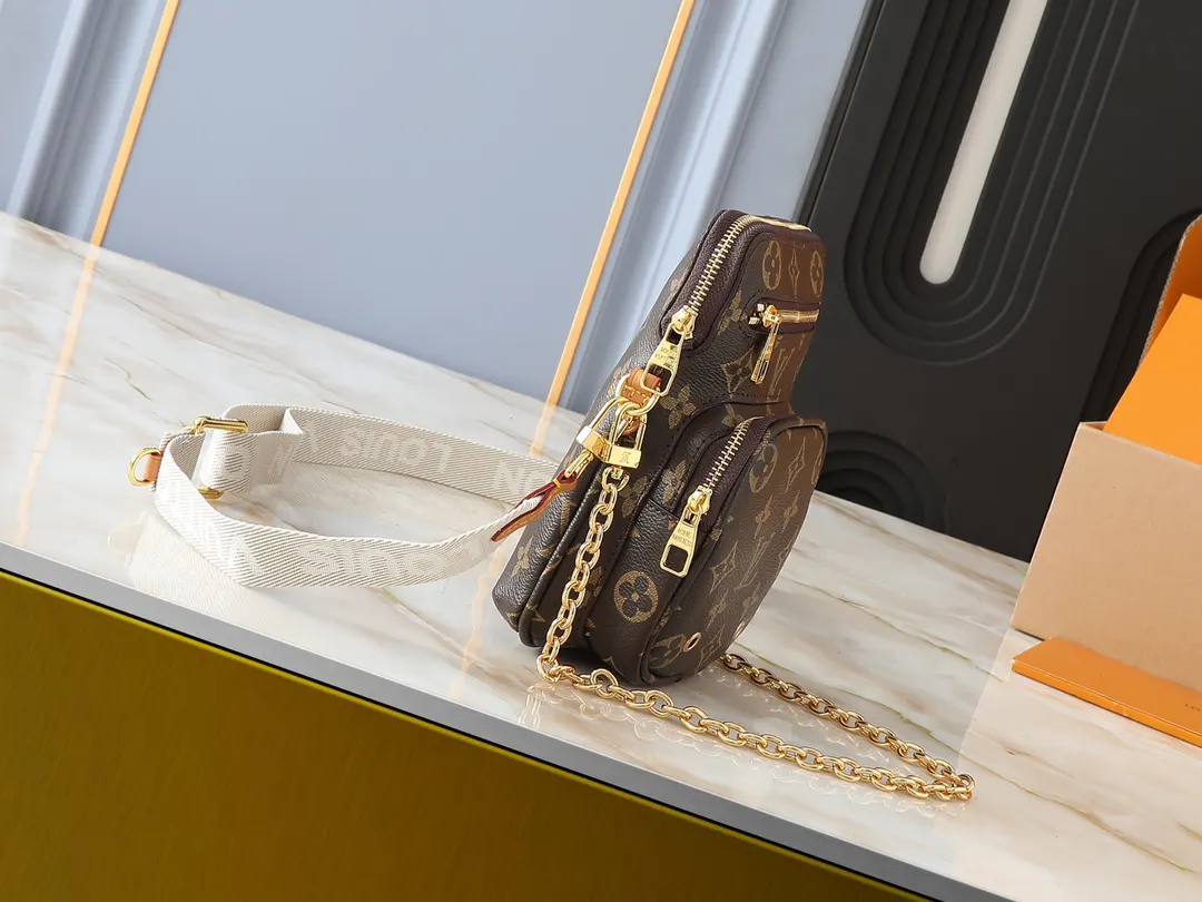 Monogram Chain Bag Leather