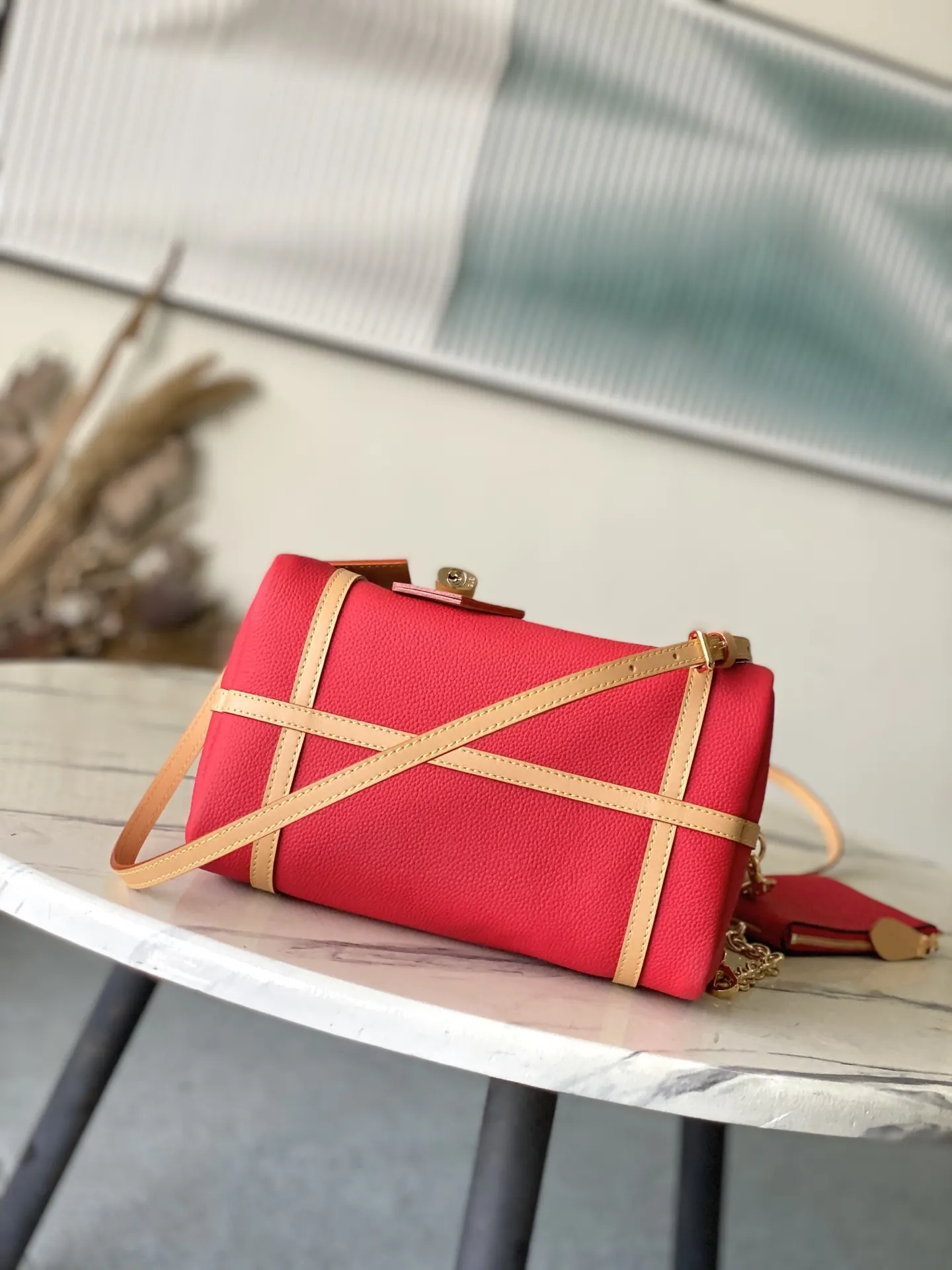 LV Keepall 紅色 行李箱 旅行拉杆款 輕便出行款