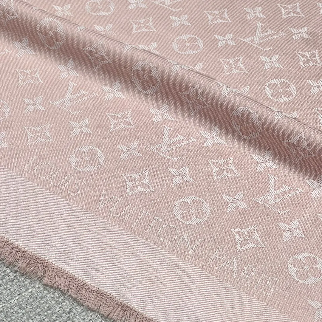 Louis Vuitton 粉色 羊毛 提花 Mo披肩 保暖披肩 圍巾