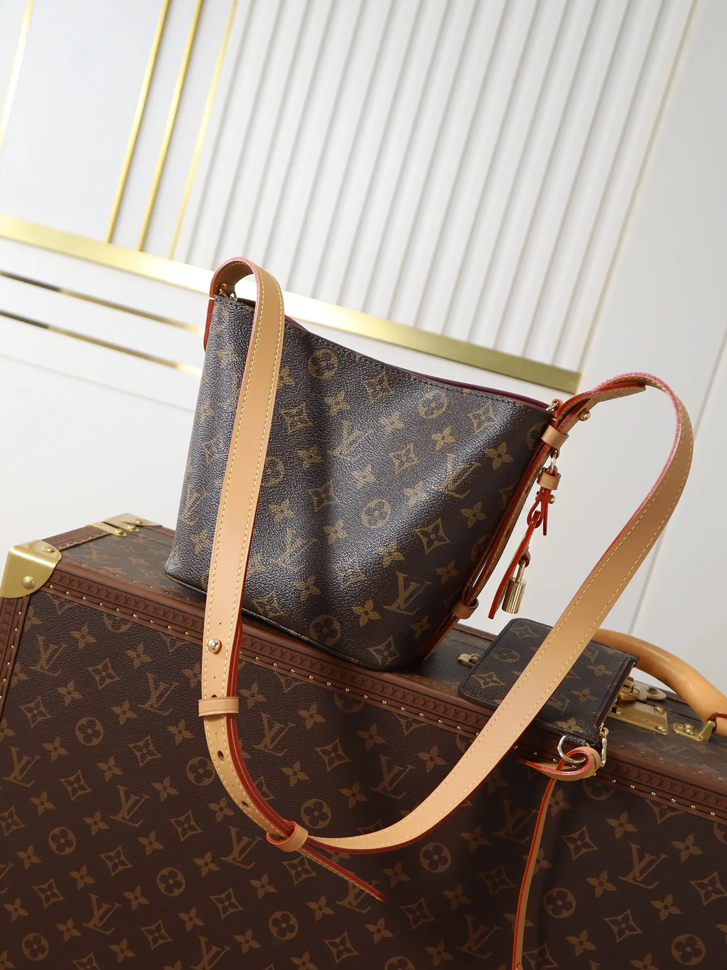 Monogram Bucket Bag Casual Canvas