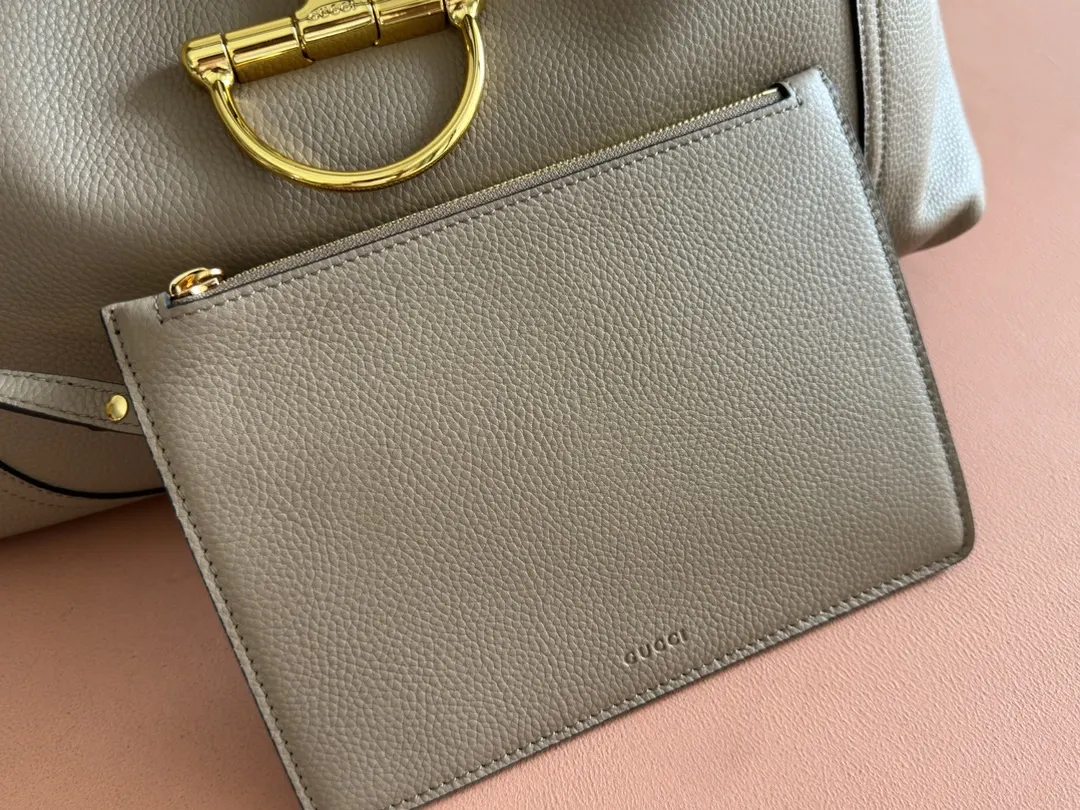 Gucci 棕色 金色 牛皮 手拿包 精致手拿款