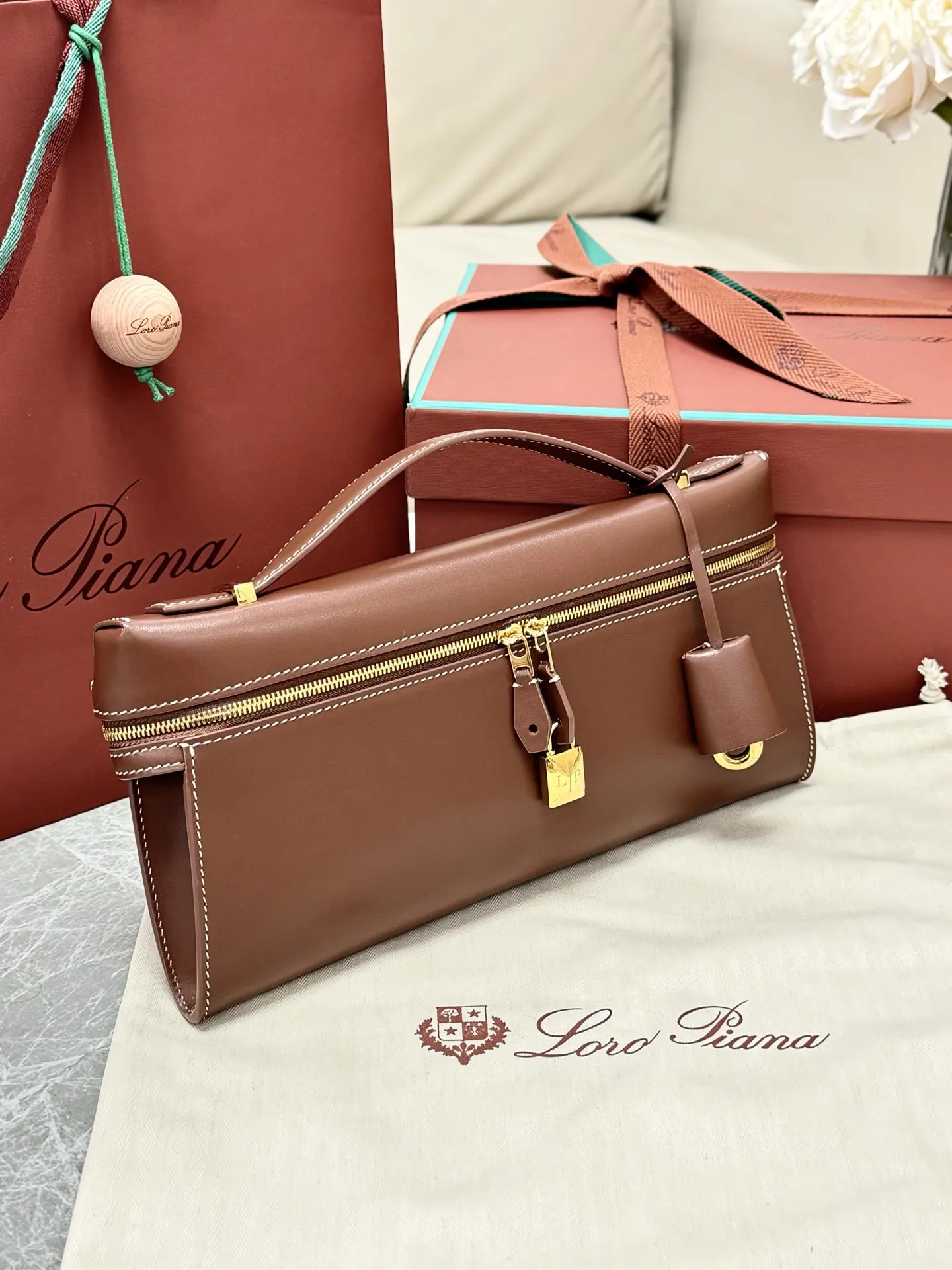 Brown Clutch Bag Leather