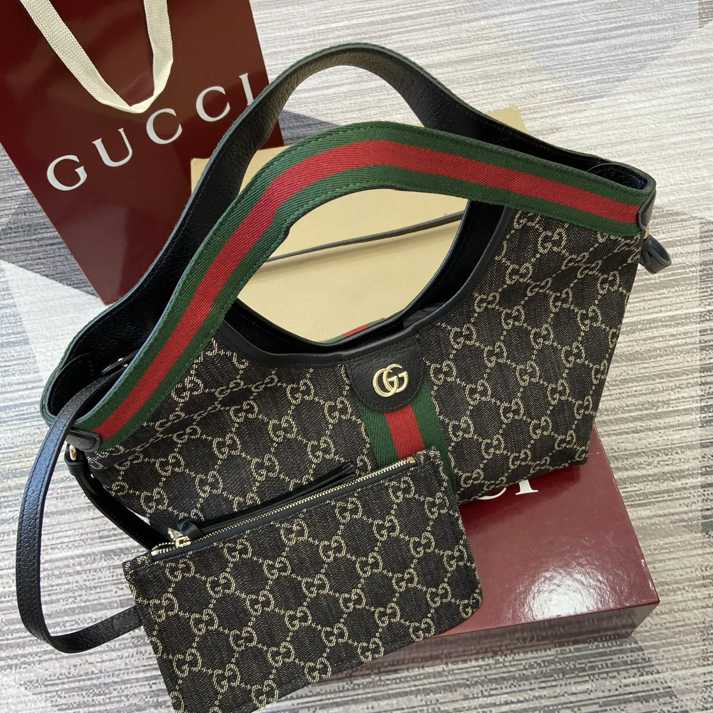 Gucci 牛仔 手提包 通勤手提款