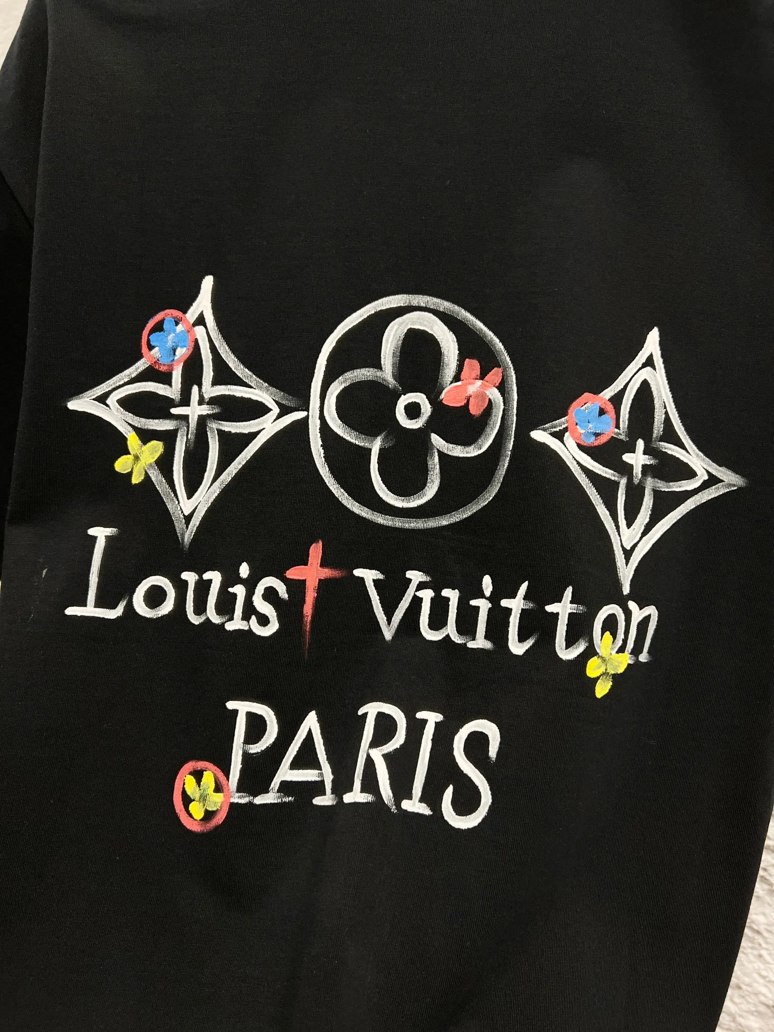 LV 黑色彩色印花短袖T恤 街头款 | ORBUYBAG 嵐奢包