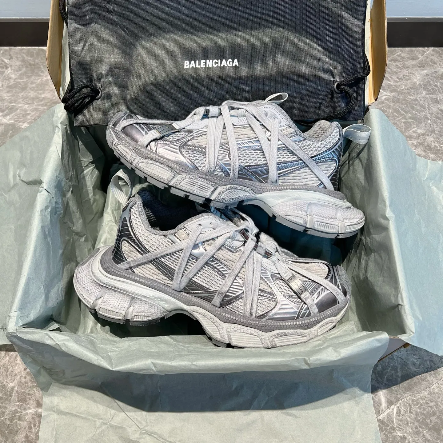 Balenciaga 银色 厚底 运动鞋
