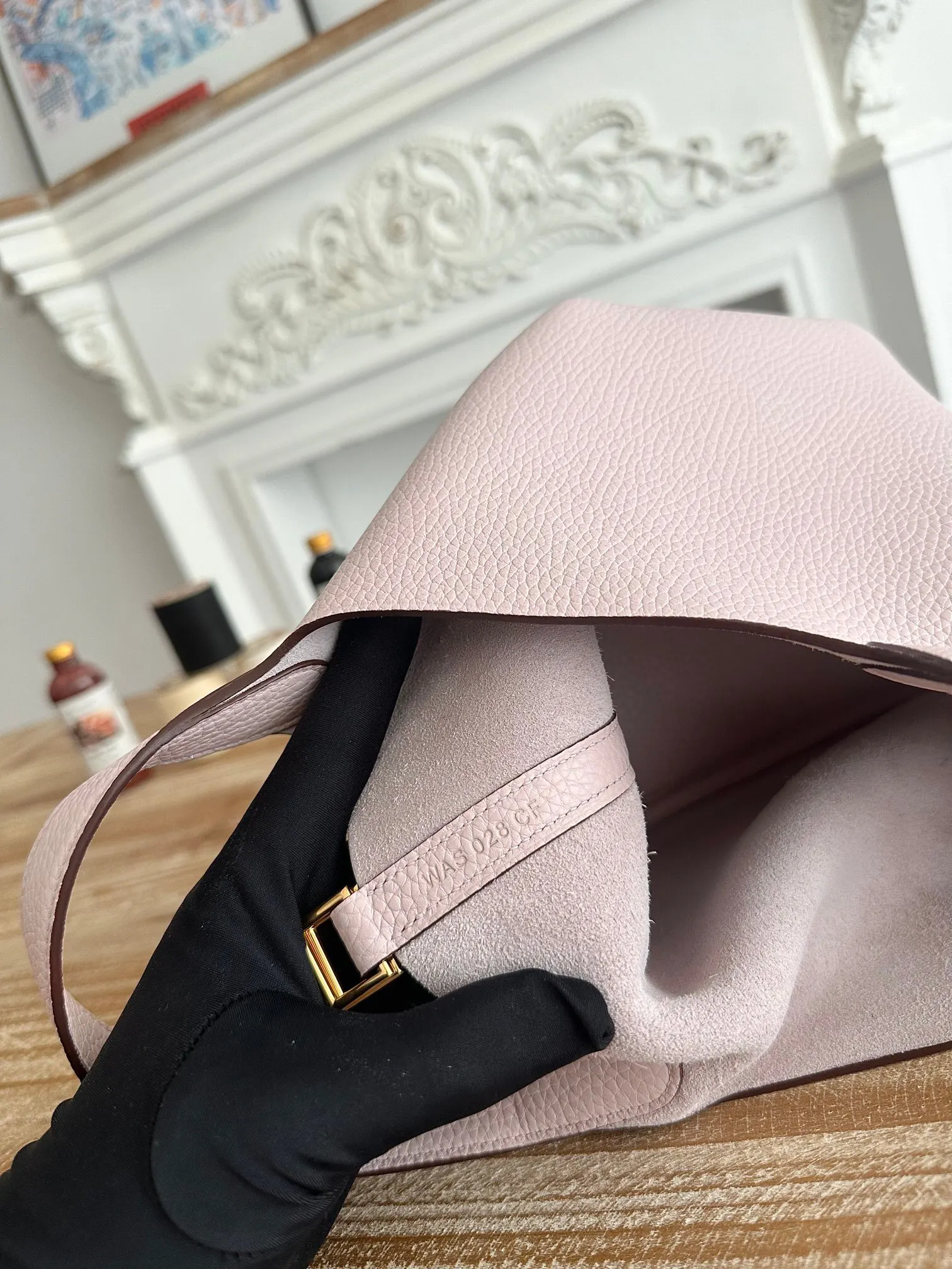 Hermès 3Q粉 牛皮 手提包 18cm