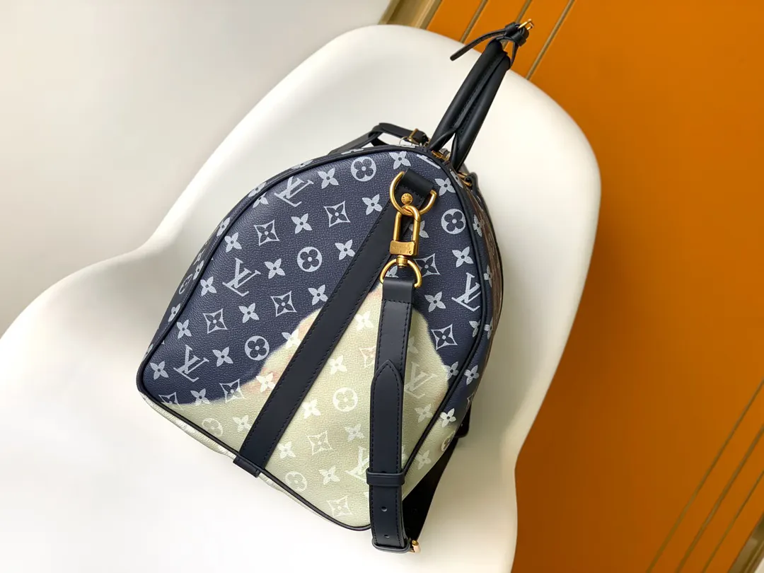 Keepall 丹宁 牛皮 旅行袋 大容量旅行款