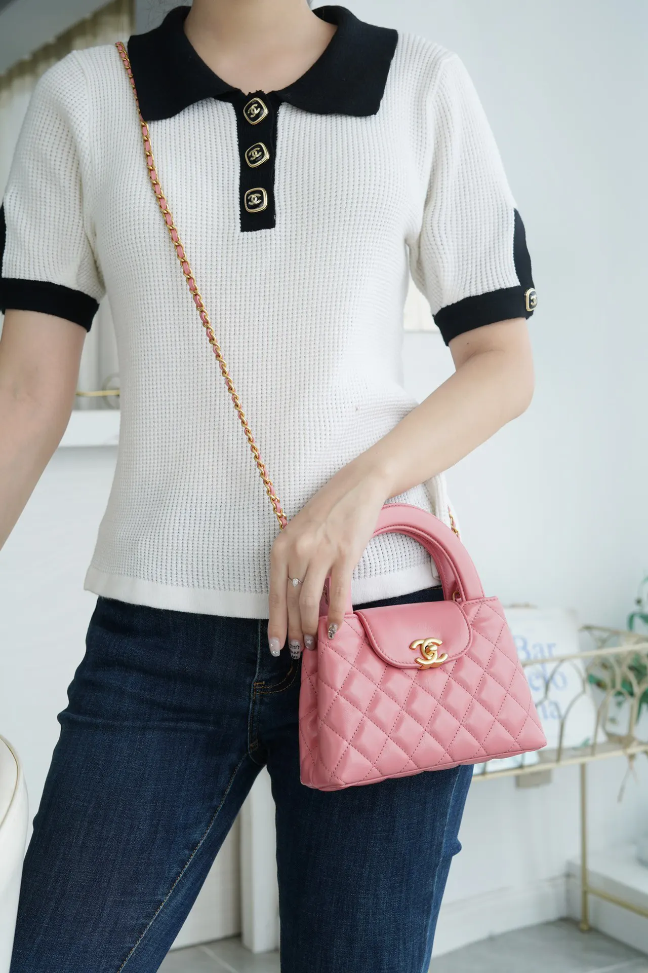 CHANEL 黑色 羊皮 手提包 通勤手提款