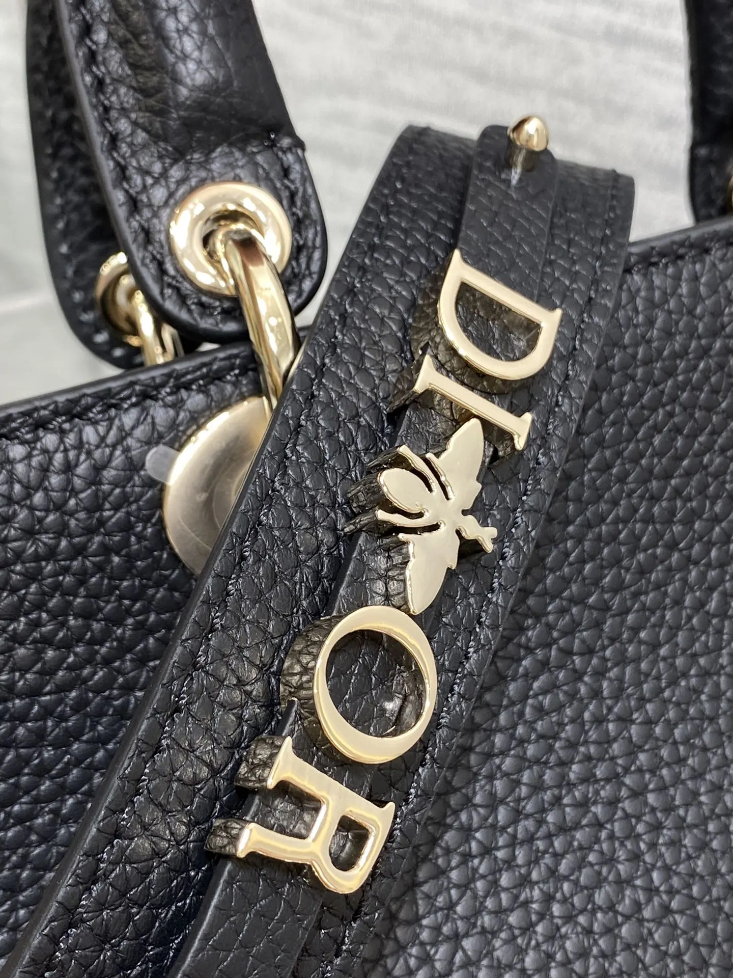 Dior 黑色 牛皮 进口 牛皮横款戴妃包 Lady 手提包 通勤手提款