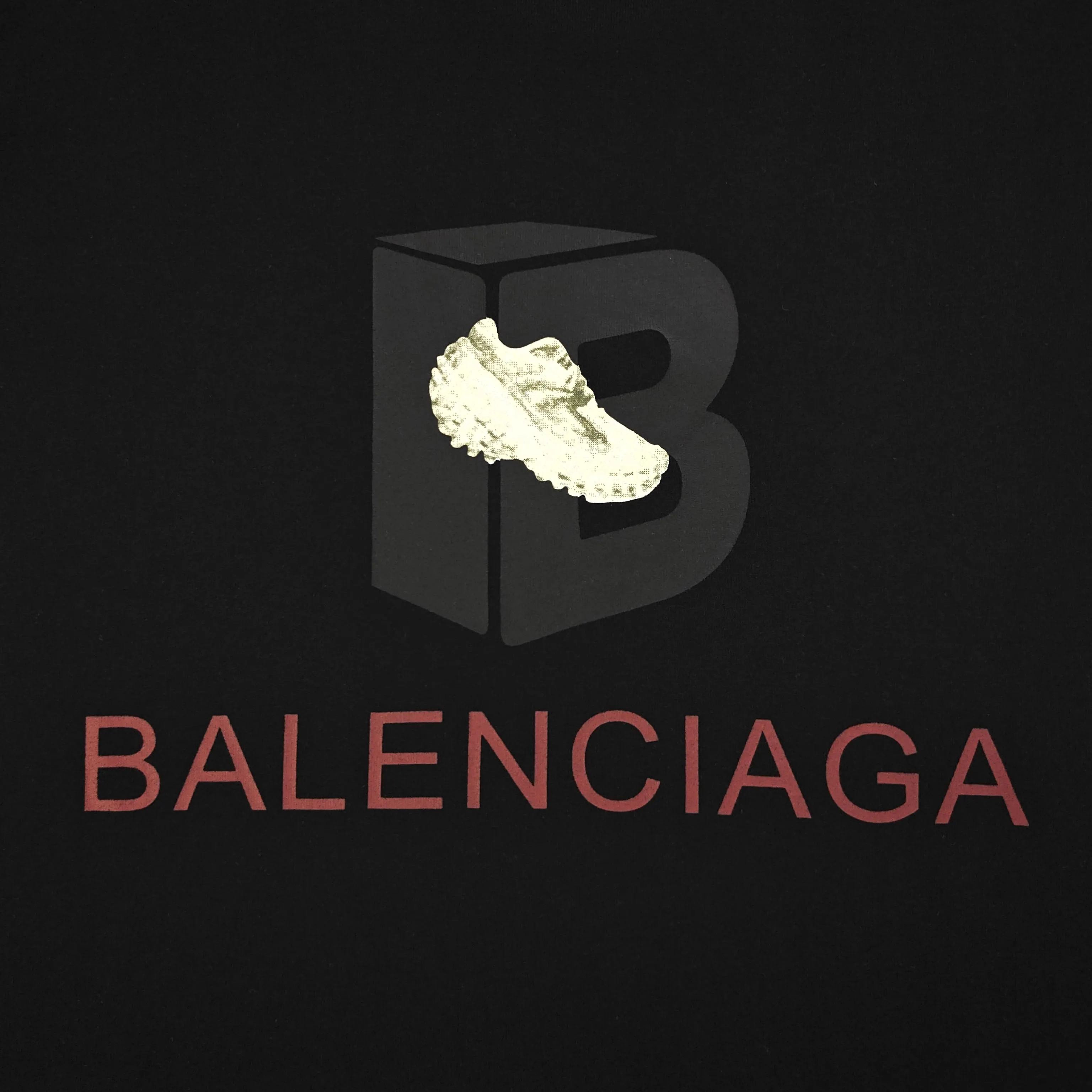 Balenciaga Black Cotton Logo Short Sleeve T-Shirt Loose