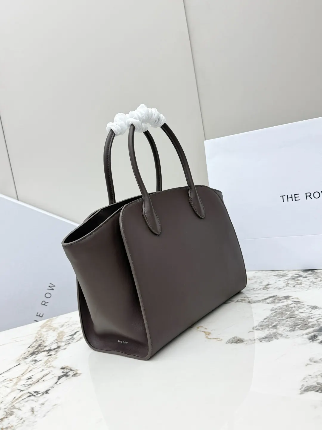 Silver Tote Bag Leather