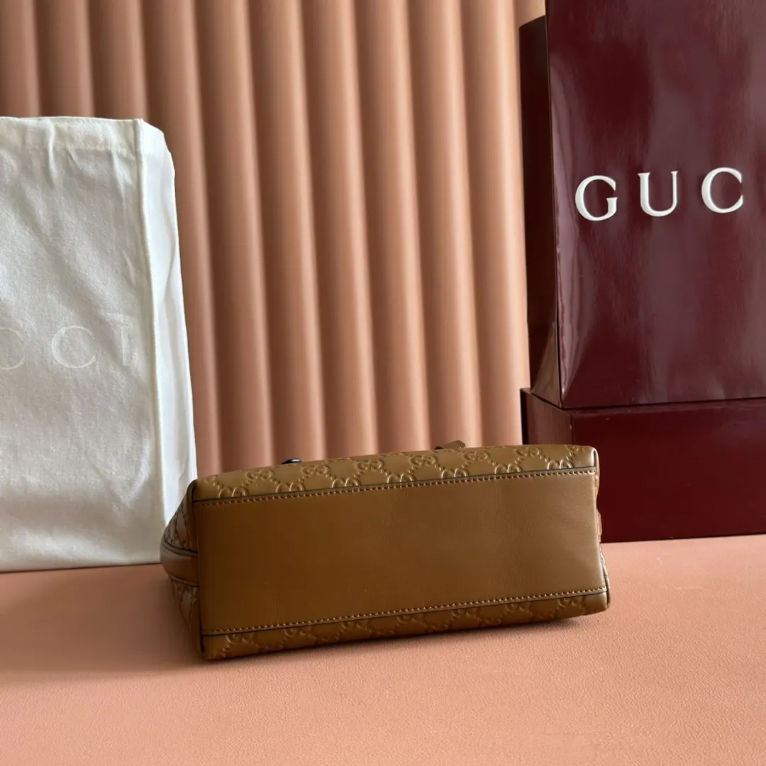 Gucci Brown Pink Tote Bag
