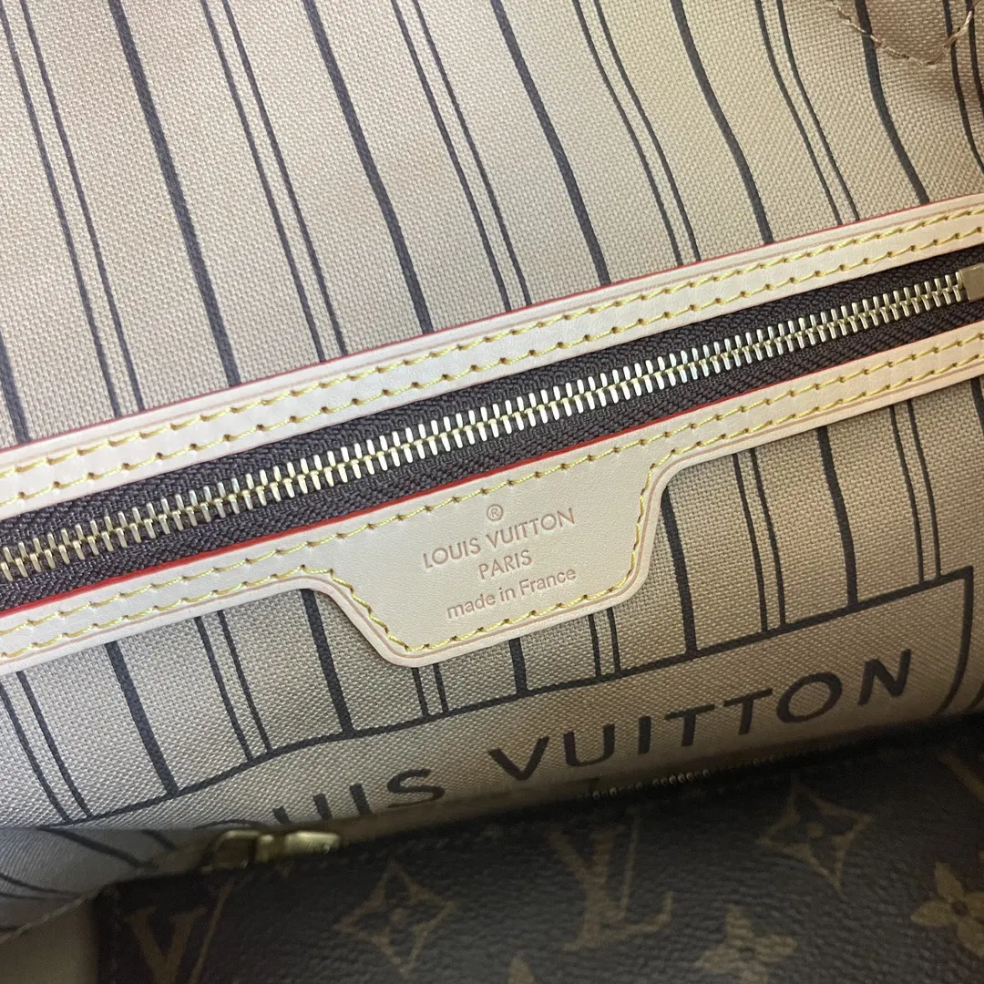 LV Neverfull 金色 牛皮 手拿包 精致手拿款