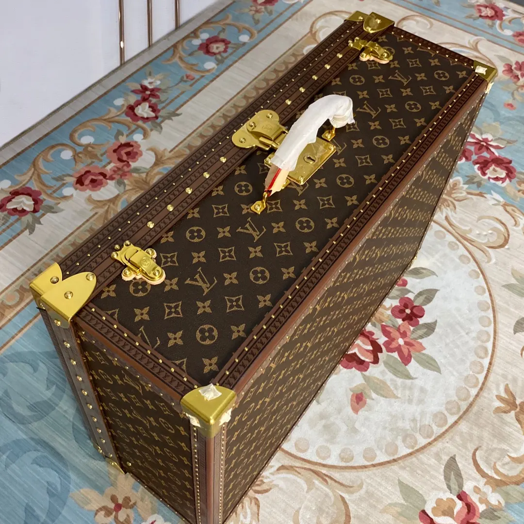 LV 金色 帆布 硬箱 纯铜五金 ALZER 硬箱 著名的Alz 行李箱 旅行拉杆款 轻便出行款