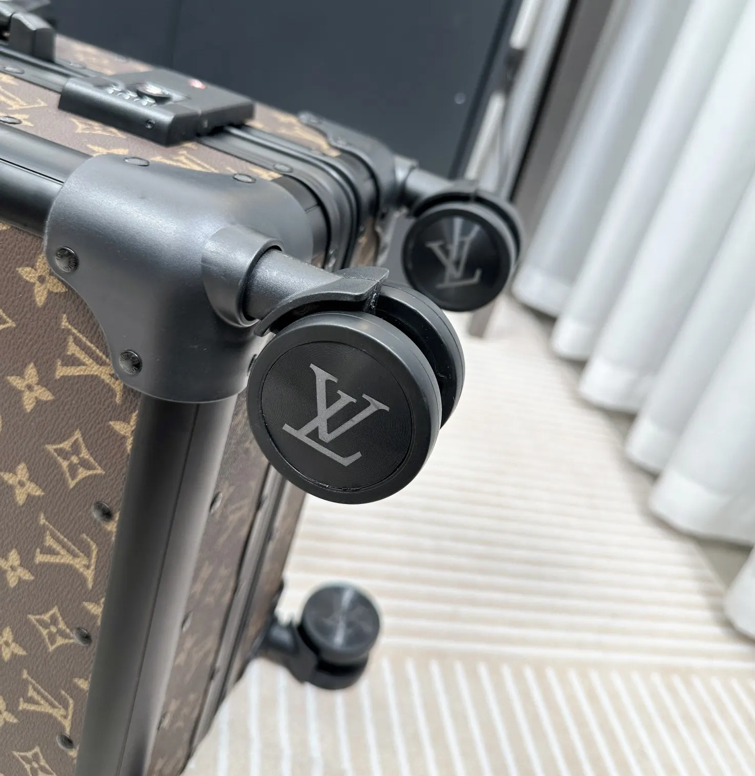Black Monogram Suitcase Travel Lightweight Classic
