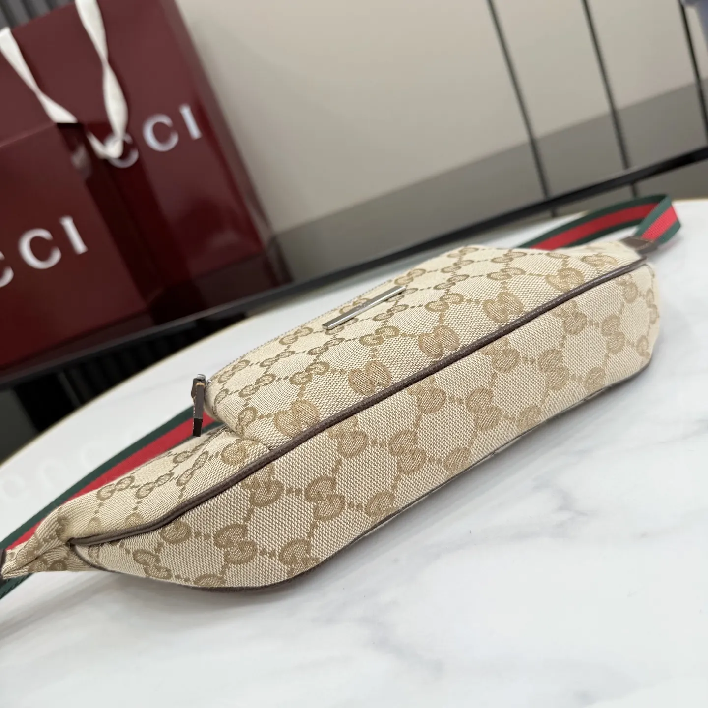 Gucci 棕色 帆布 腰包 休闲腰包款