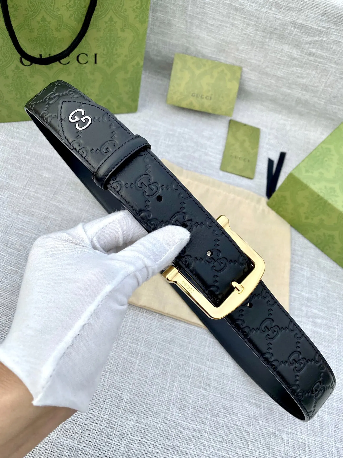 Gucci Double G Buckle Cowhide Belt Image 5 Gucci Double G Buckle Cowhide Belt Image 5