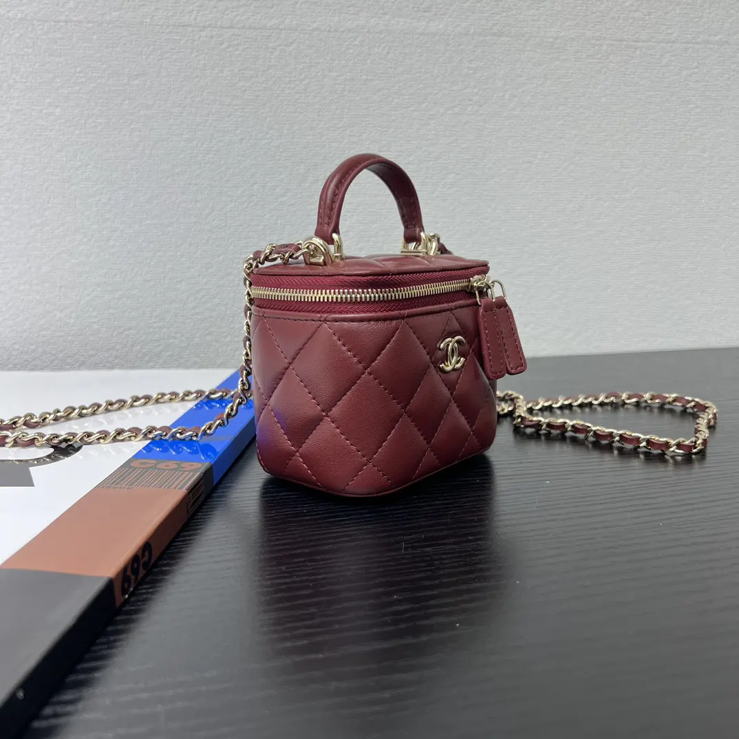 Chanel 19 Mini Red Leather Quilted Chain Bag