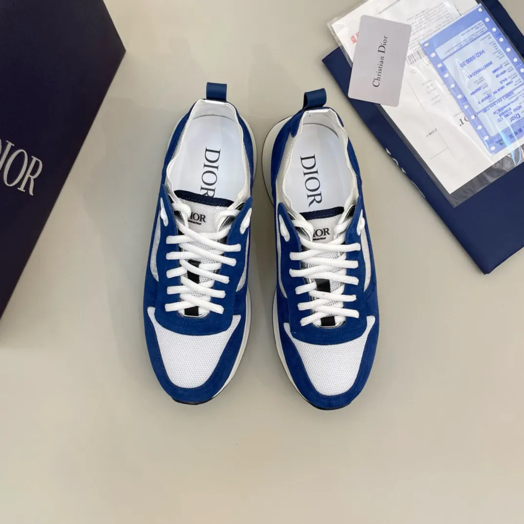Dior B25 Blue/White Leather Sneakers Image 3 Dior B25 Blue/White Leather Sneakers Image 3
