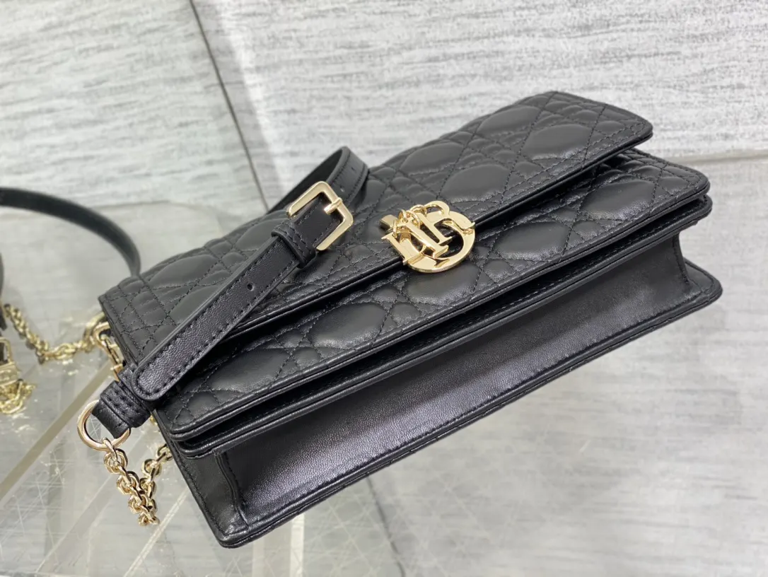 Dior 黑色羊皮手拿包 晚宴手拿