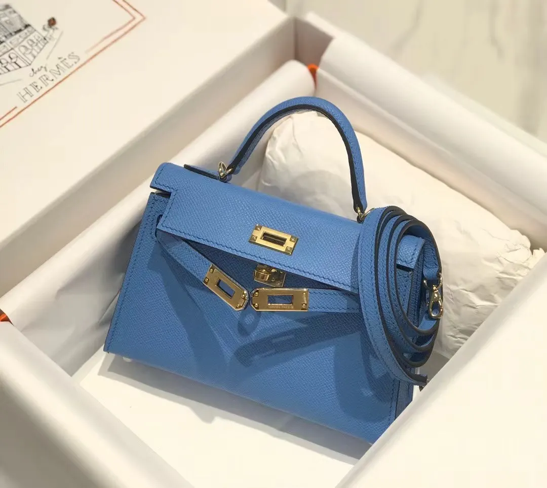 Hermès Constance 天空蓝 斜挎包 19cm