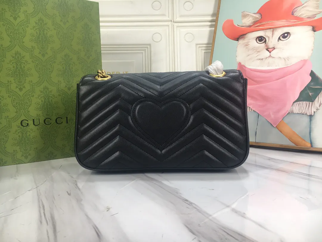 Gucci Marmont 牛皮链条包 单肩斜挎