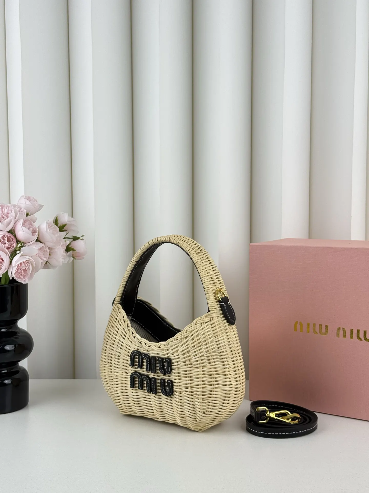 Miu miumiu竹编 手提斜背包 缪缪美式復古神 托特包 大容量托特款