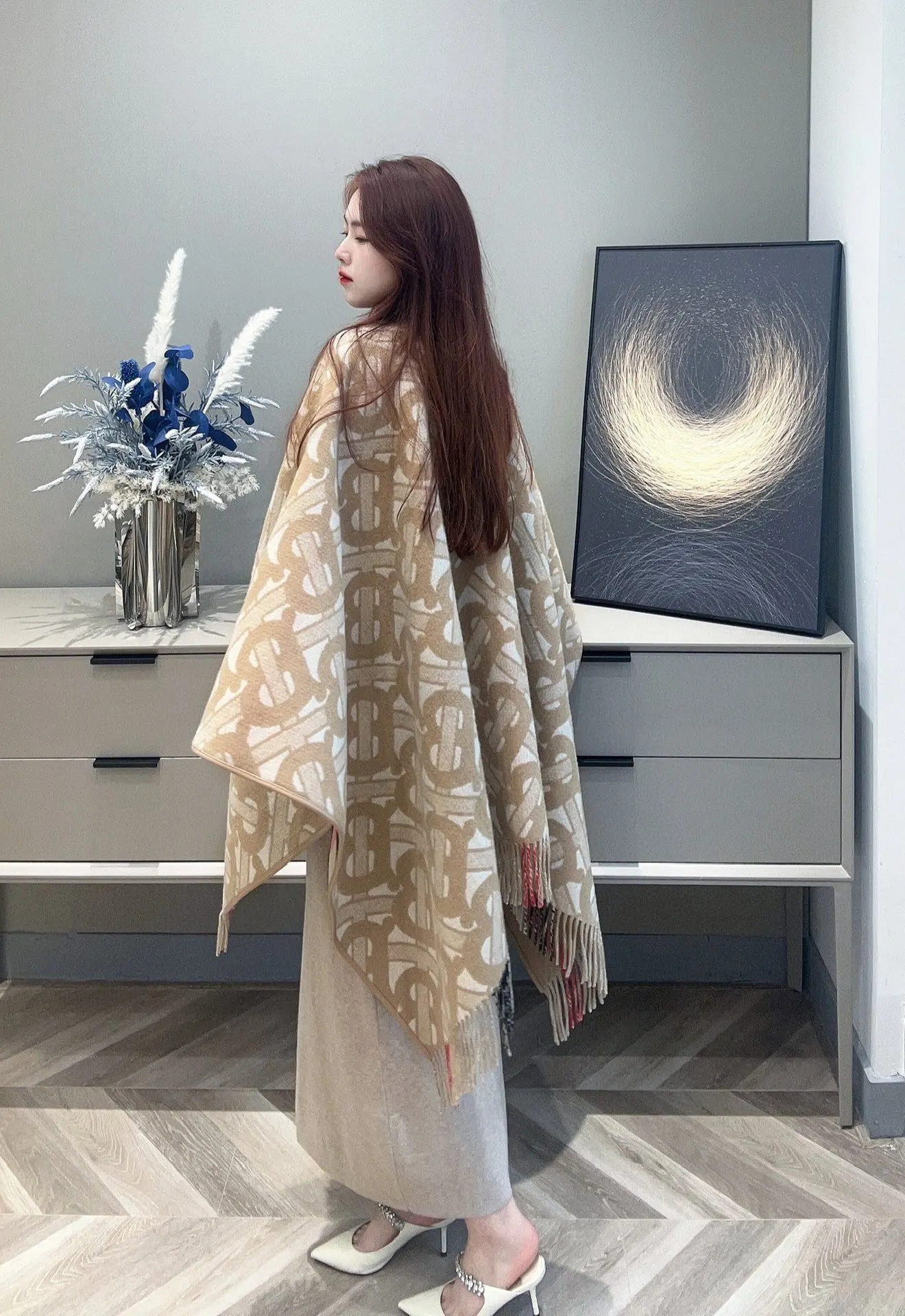 Burberry 羊绒 羊毛 提花 格纹 披肩 保暖披肩款
