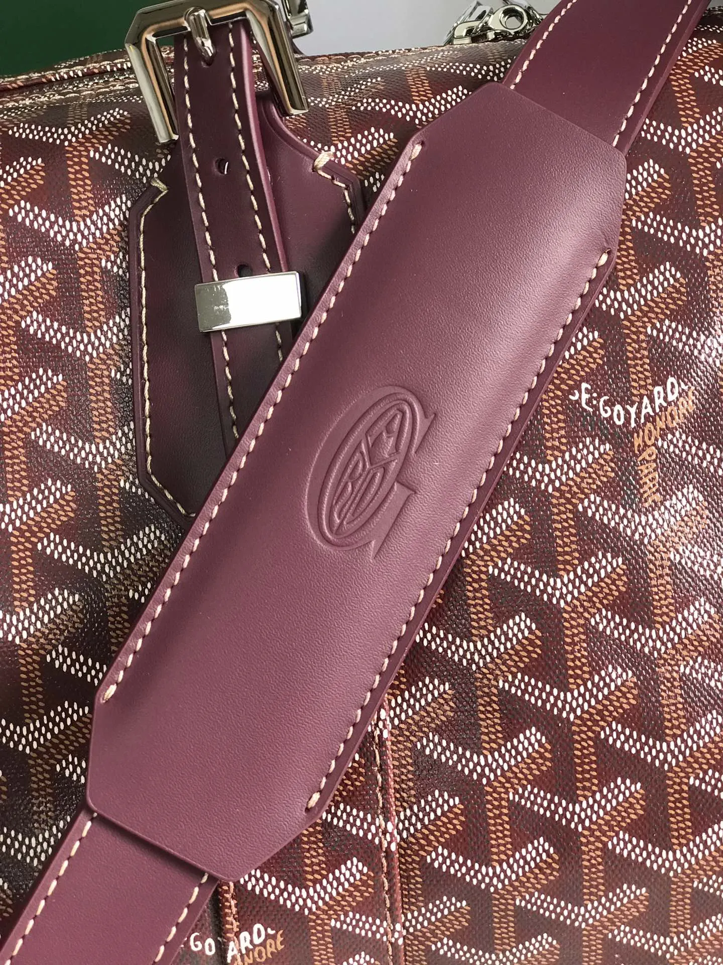 Goyard 深藍 酒紅 小牛皮 旅行袋 大容量旅行款