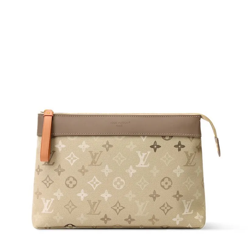 Beige Clutch Bag Leather