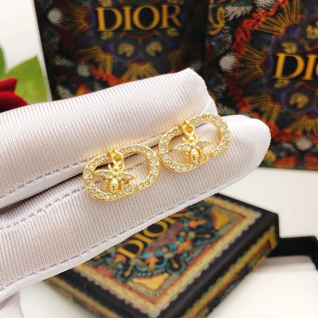 Dior CD金色耳环 礼盒