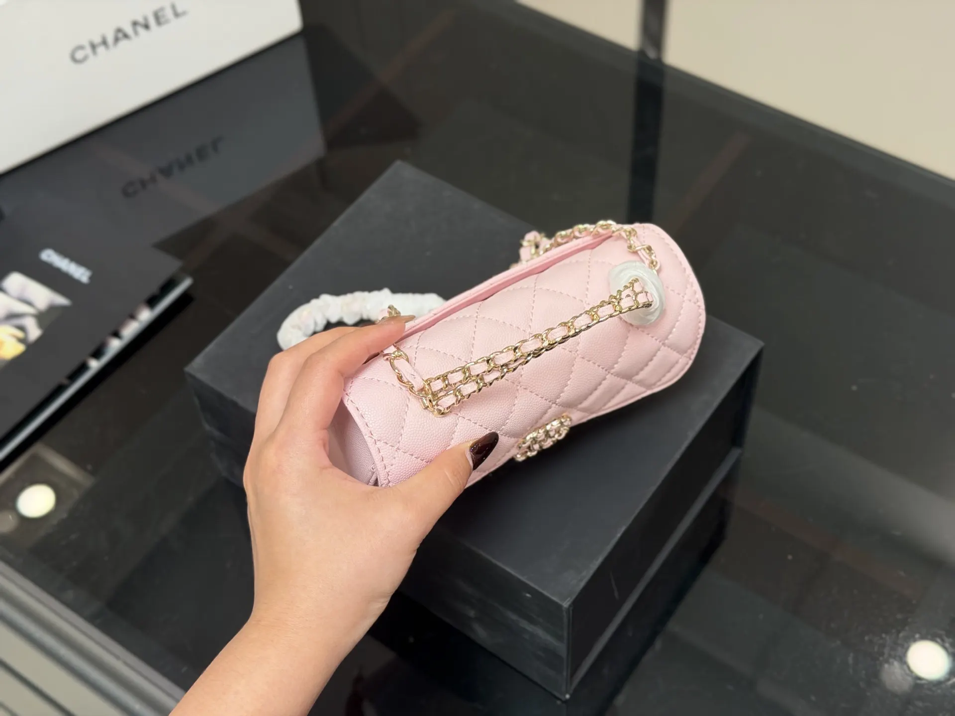 Chanel Top Handle Bag Commuter Leather