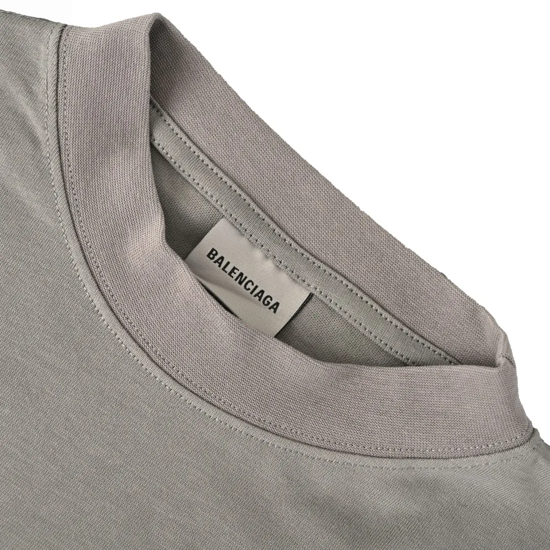 Balenciaga BLCG 浅灰色 純棉 短袖T恤(數字4) Balenciaga BLCG 浅灰色 純棉 短袖T恤(數字4)