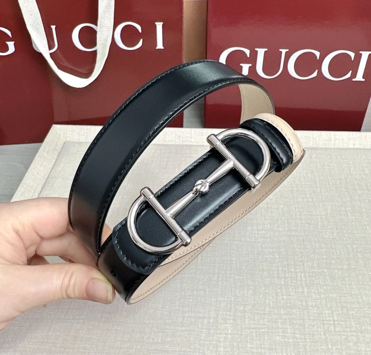 Gucci Double G Buckle Cowhide Belt Image 6 Gucci Double G Buckle Cowhide Belt Image 6