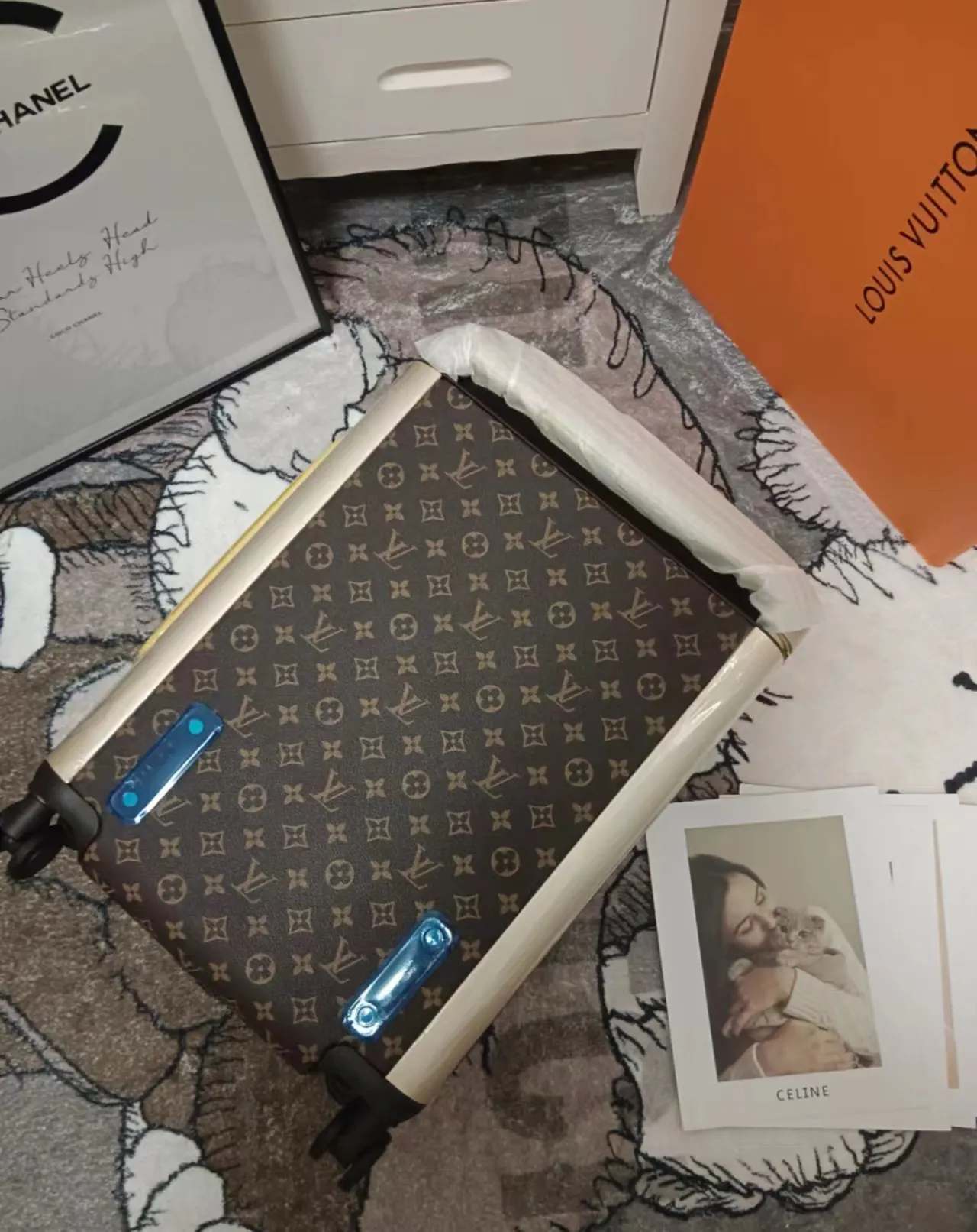 老花 黃色 新顏色 老花 黃色包角 新顏色 老花 黃色包角 行李箱 旅行拉杆款 輕便出行款