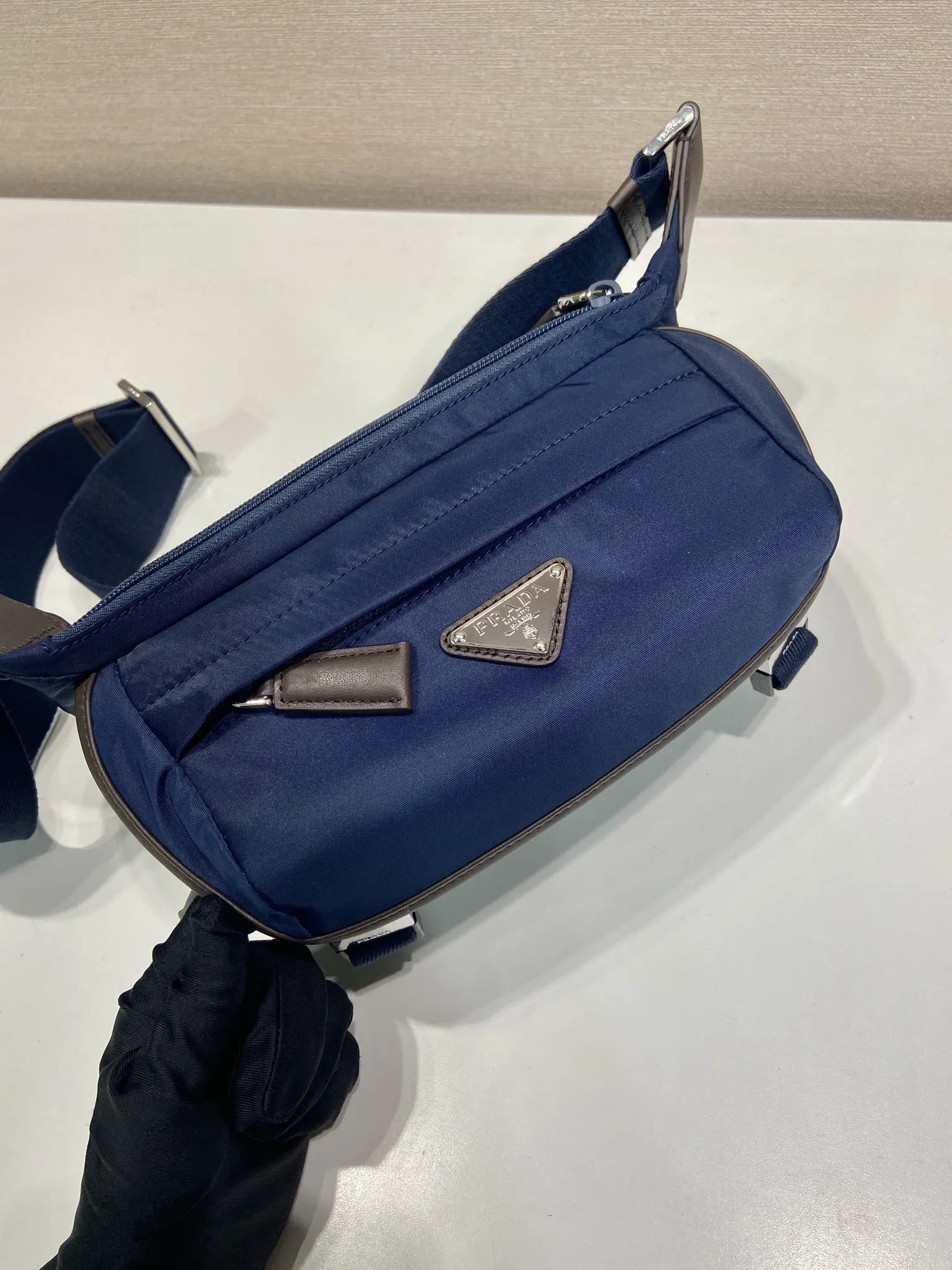 Prada Re-Nylon Mini Leather Crossbody Bag