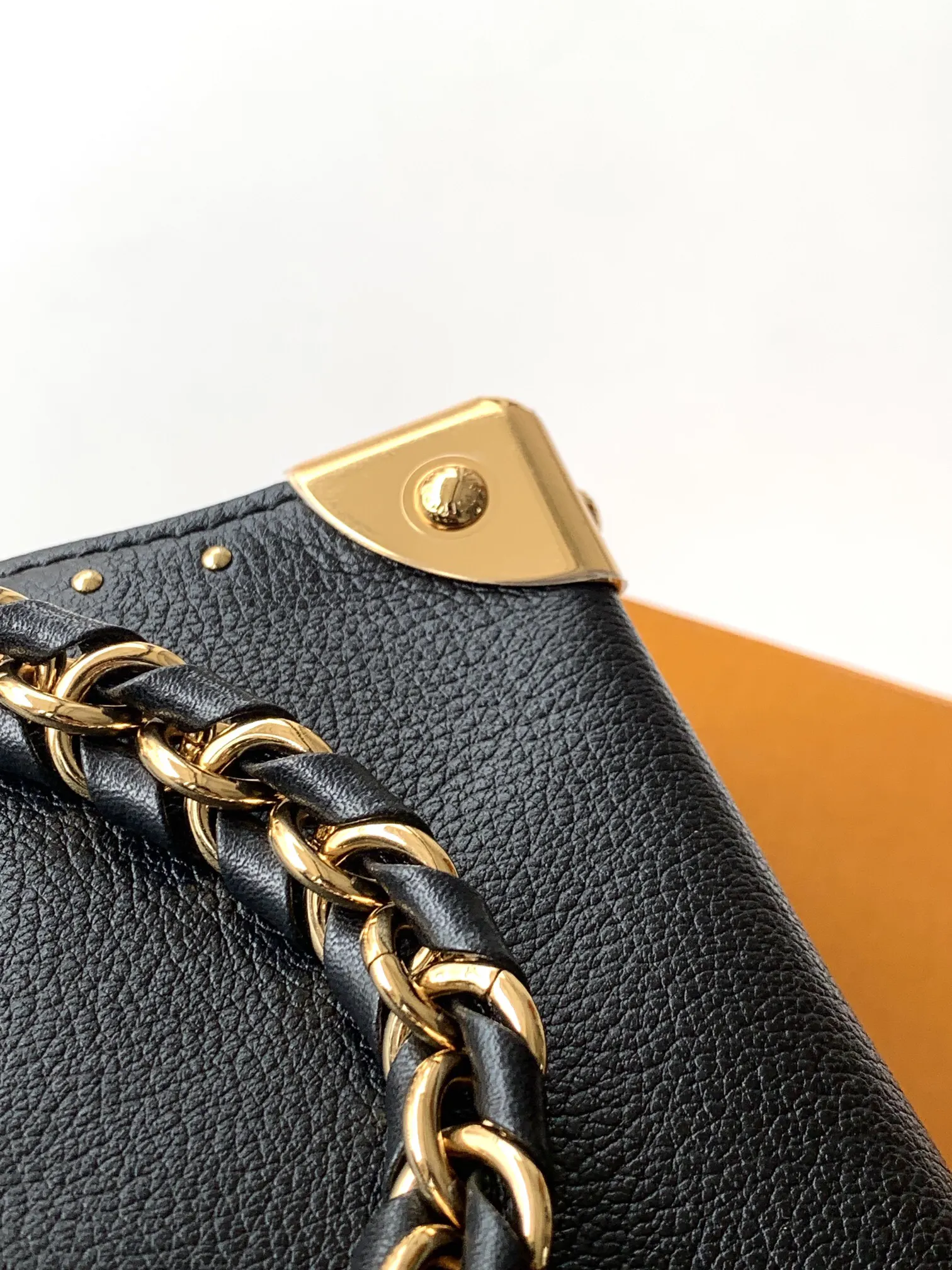 Black Brown Chain Bag Leather