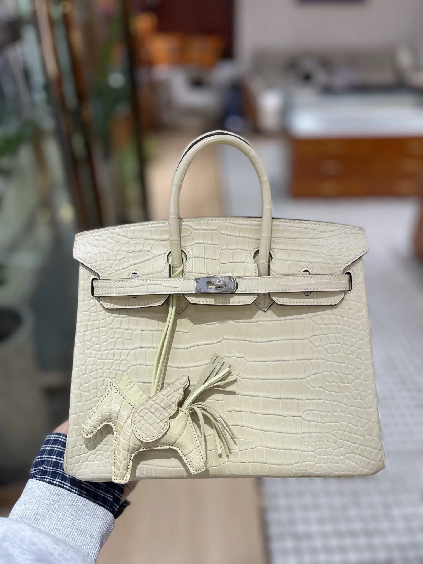 Hermès Birkin 喜马拉雅鳄鱼纹压 鳄鱼纹牛皮 手提包 13cm