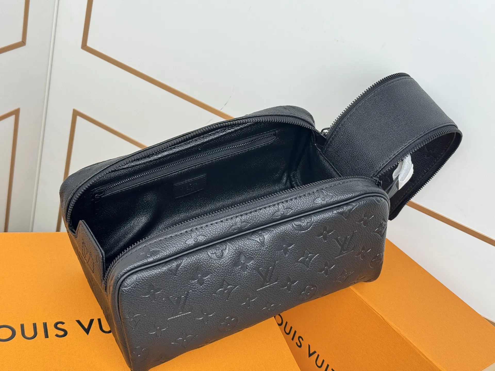 Black Monogram Cosmetic Pouch