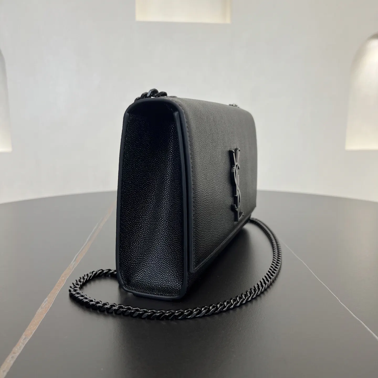 Silver Gold Chain Bag Leather