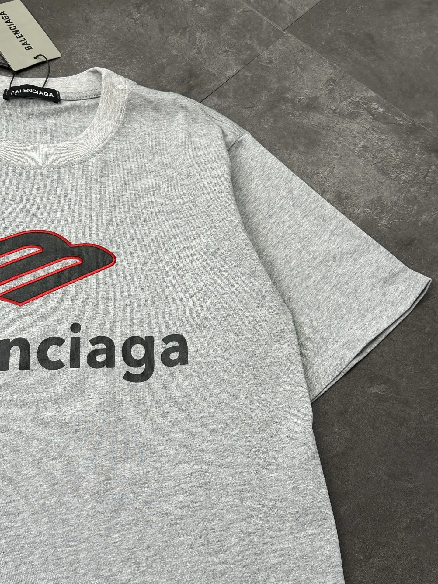 Balenciaga Black Cotton Logo Short Sleeve T-Shirt Street