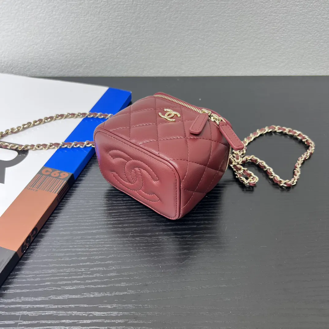 Chanel 19 Mini Red Leather Quilted Chain Bag