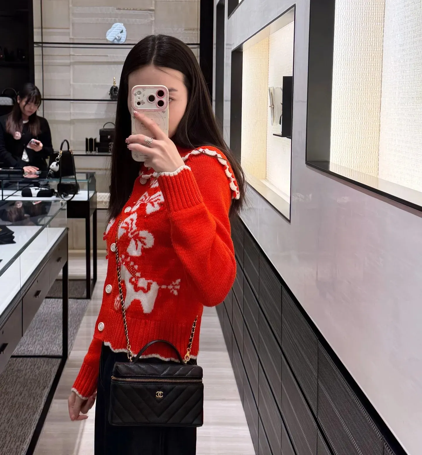 Chanel 黑色牛皮链条Hobo包 单肩 复古 腋下包