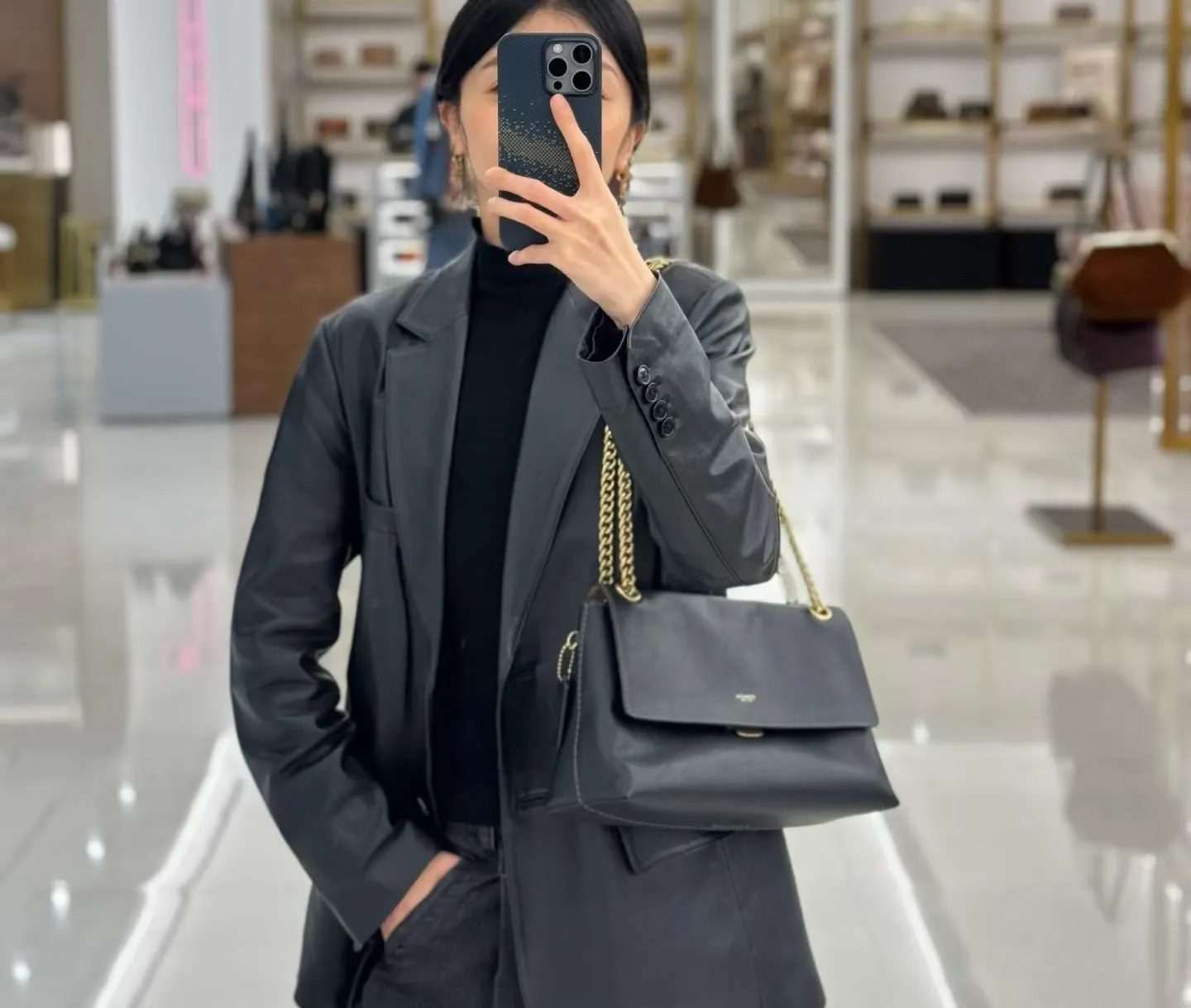 牛皮 女士CHELSEA 号單肩包斜背包手提包 鏈條包 精致鏈條款