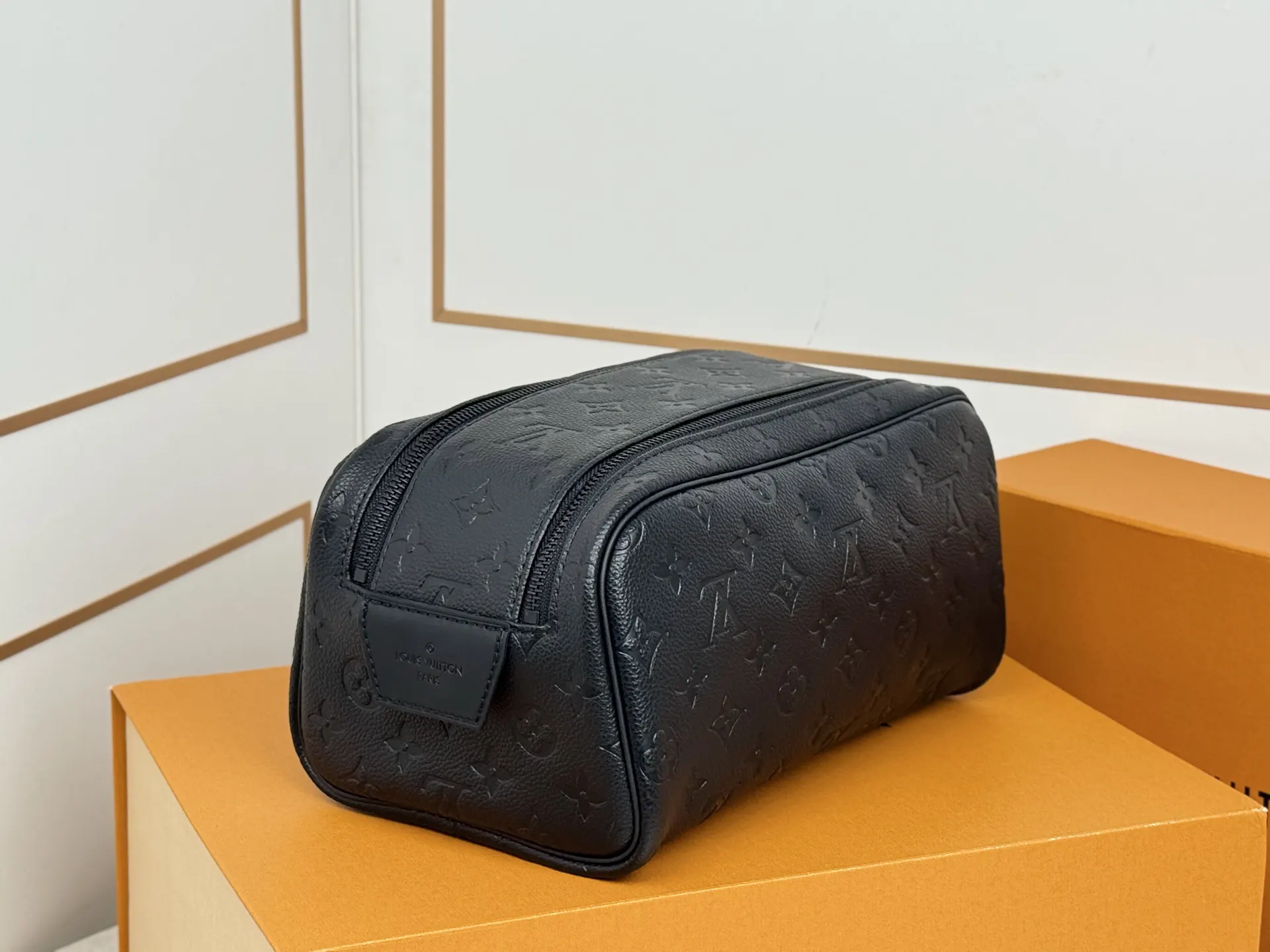 Black Monogram Cosmetic Pouch