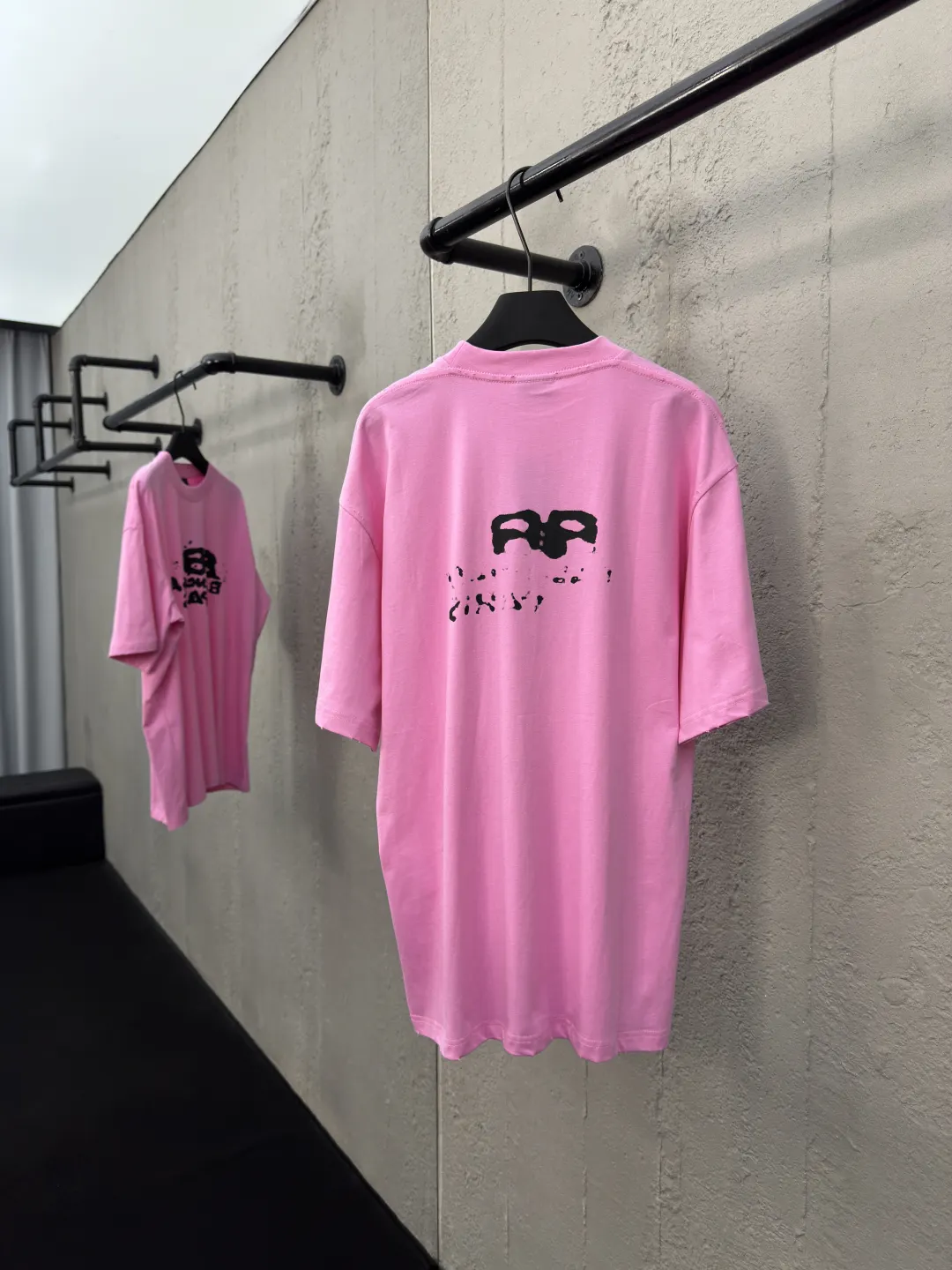 Balenciaga 粉色 纯棉 Logo 短袖T恤