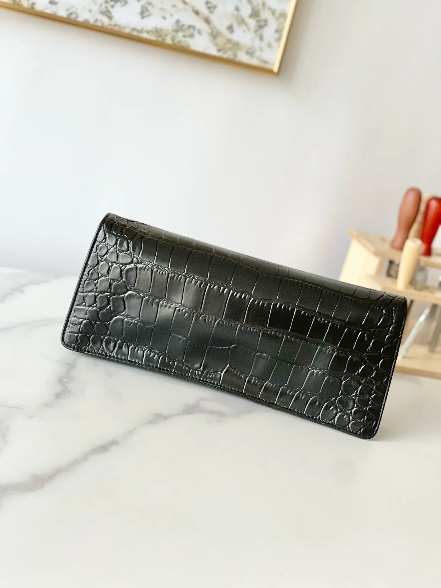 CHANEL 黑色 牛皮 手拿包 精致手拿款