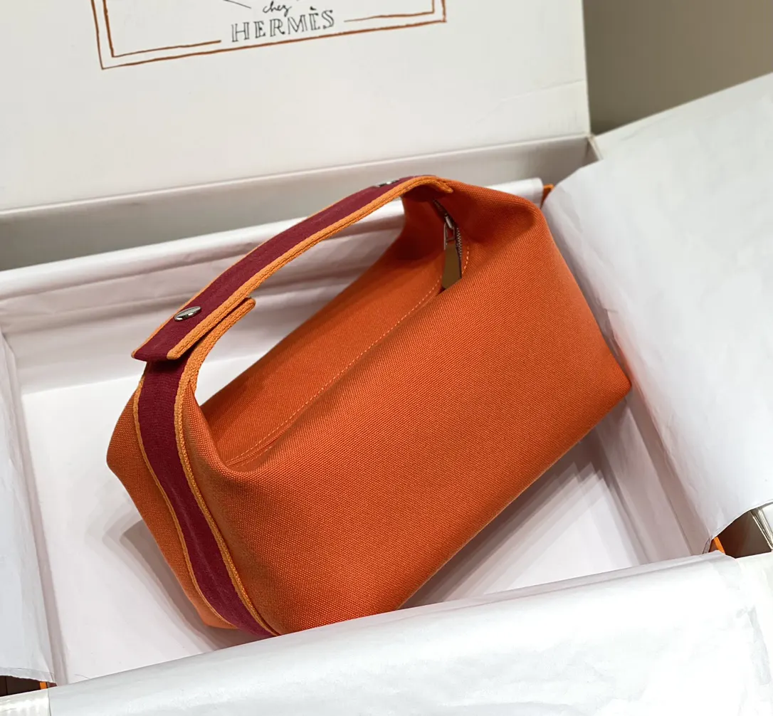 Hermes 帆布 化妆包 便携收纳款